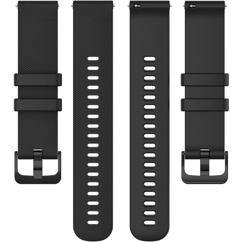 Universal Silicone Strap 20mm, Mesh Texture, Black