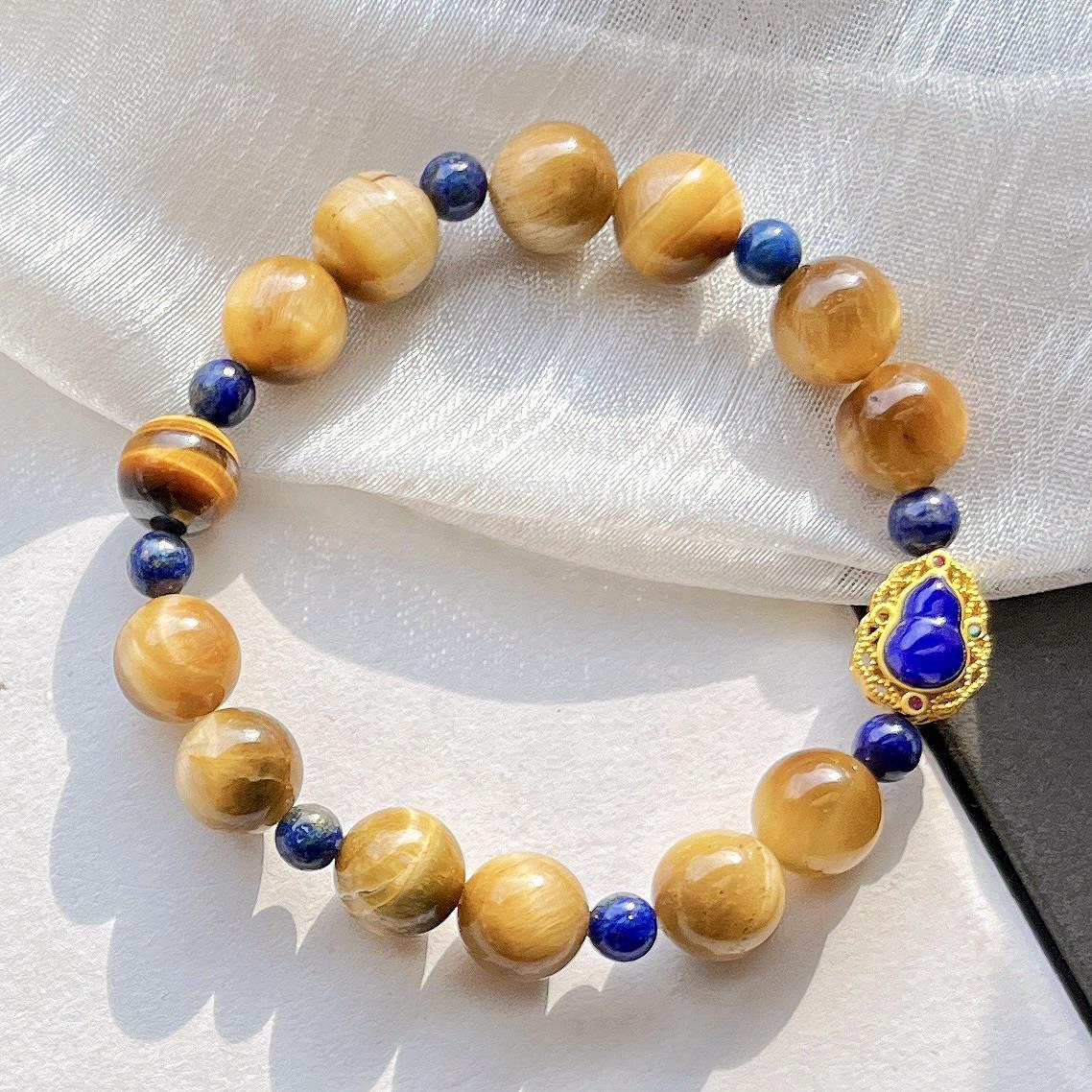 High Quality Natural Lapis Lazuli Tiger S Eye Stone Design Bracelet Bracelet