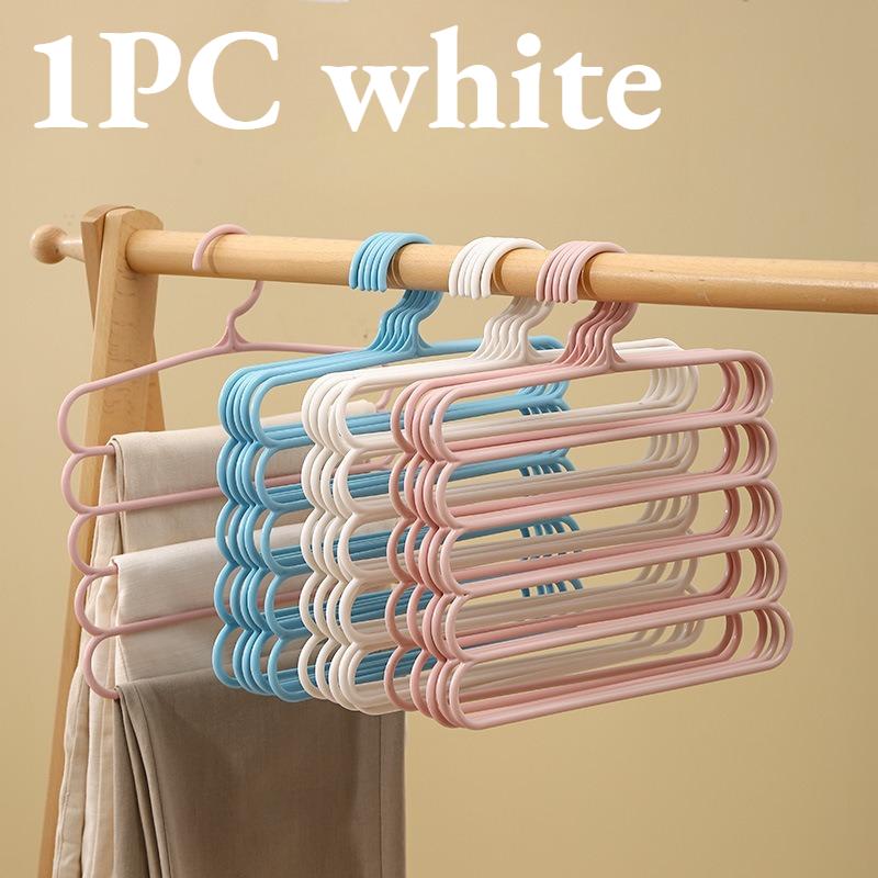

1/3pcs Space Saving Hanging Pants Organizer, 5-Tier Adjustable with Anti-Slip Design for Closet, Trousers, Skirts, Accessories