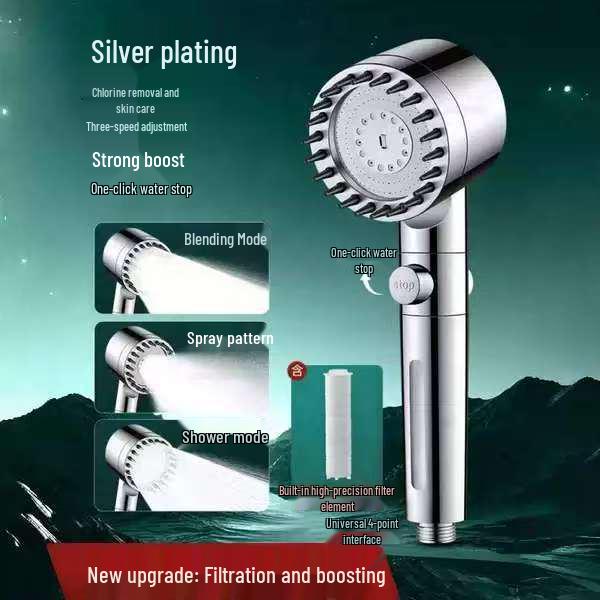 Powerful Pressurized Multifunctional Shower Head with Filter