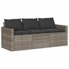 6 Piece Garden Sofa Set with Cushions Grey Poly Rattan