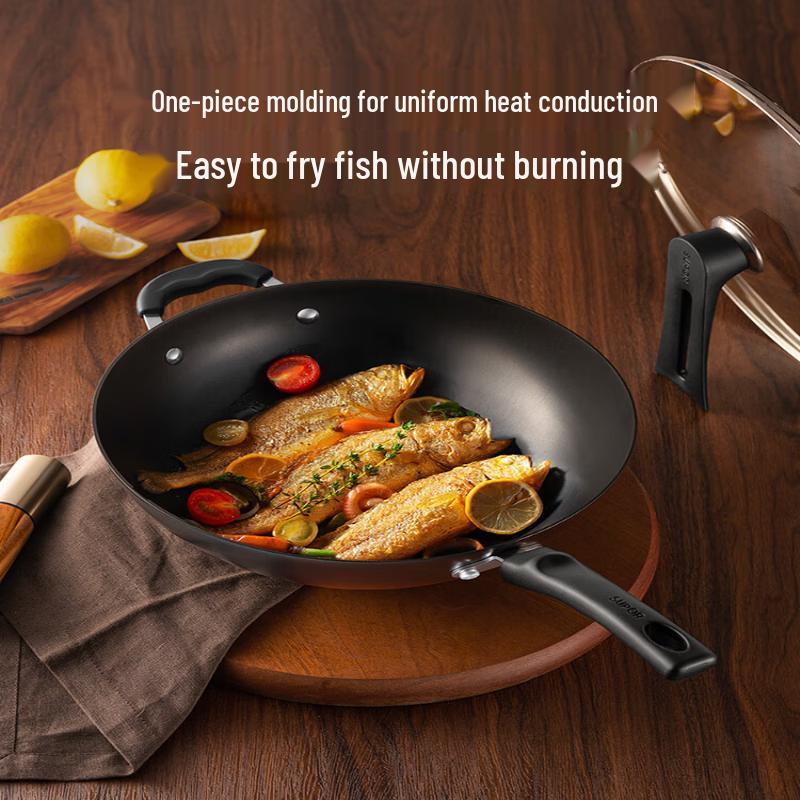 SUPOR 30cm Rust-Resistant Cast Iron Wok