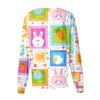 Damen Casual Mode Langarm Stehkragen Einreiher Pflanzenprint Uniformjacke Top