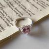 Rosa Herzring im koreanischen Stil: Einfacher, vielseitiger, exquisiter offener Fingerring für Damen