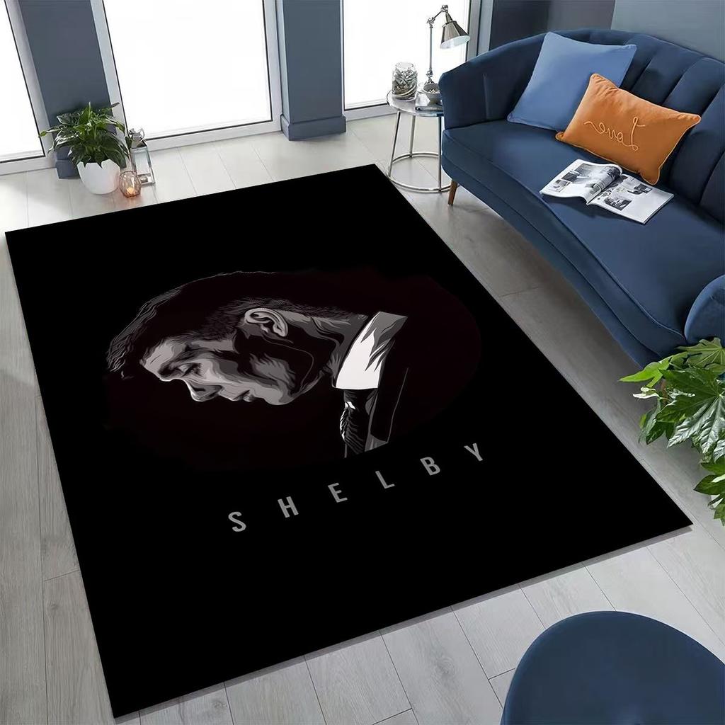 3D Tommy Shelby P-Peaky B-Blinders Kunst Teppich für Schlafzimmer Wohnzimmer Sofa Zuhause Fußmatte Dekor, Große Kinder Rutschfeste Bodenmatte