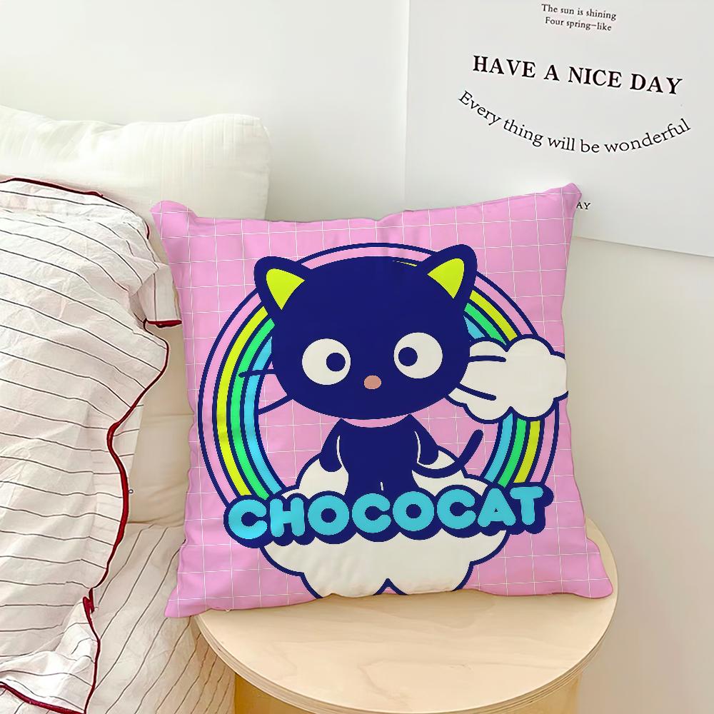 Cute Cartoon Art Chibi Cat C-Chococat Sro Comfort Soft Hogar Pillowcase For Sofa Living Room Bed Home Decor Protective Covers