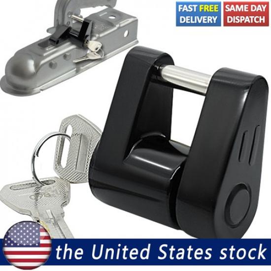 Trailer Hitch Coupler Hook Lock Tow Towing Heavy Duty RV Truck Boat Latch 2 Keys