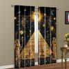 2pc,  Window Curtains Egyptian Pyramid Vintage 100% Polyester,Without Electricity Festive Holiday Applies To Multipurpose