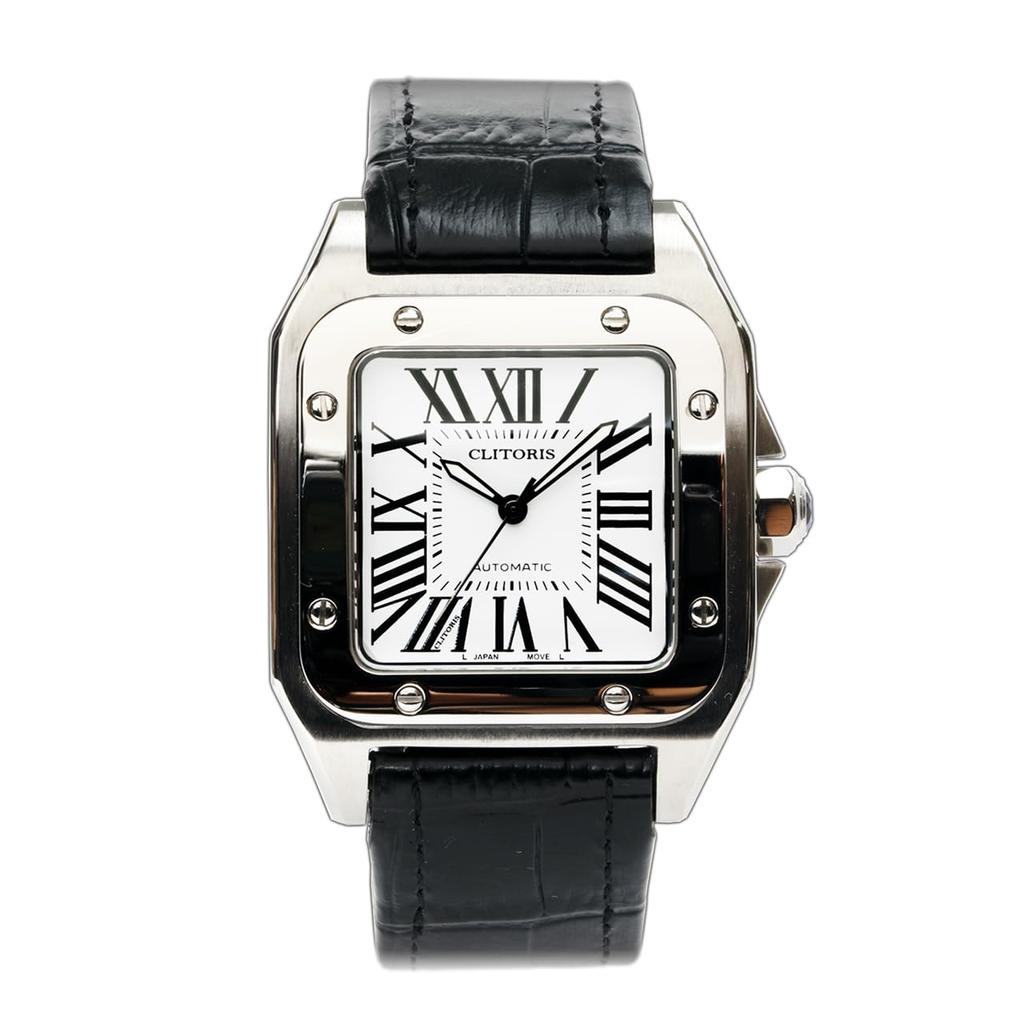 Watch OMECO Clitoris Mankos100 Japanese Movement Luxury Watch Watch Omeko Clock Men's Men's (Silver)