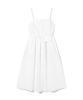 LEE Women Pintuck Sleeveless Long Dress White