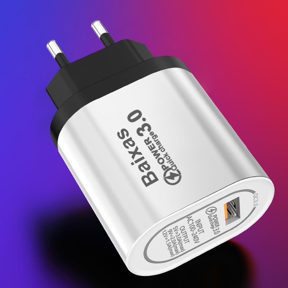 Universal QC3.0 Fast Charger - UK/EU/US, Single Port, Travel Adapter