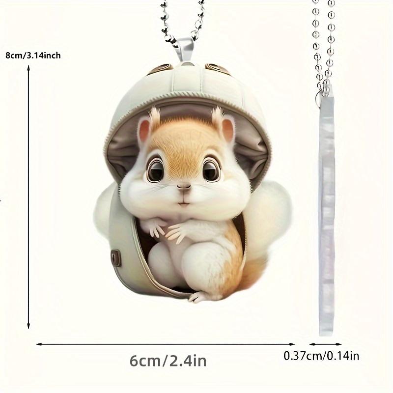 1 Stück Acryl Flache Eichhörnchen Auto Anhänger Dekoration für Rucksack, Ein Weihnachtsgeschenk
