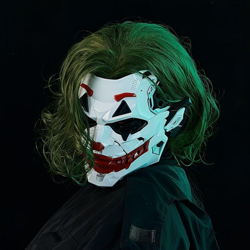 Cyberpunk Clown Mask With Dreadlocks Halloween Christmas Cosplay Costume