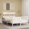 VidaXL Bed Frame with Headboard White 120x200 Cm Solid Wood 3195087
