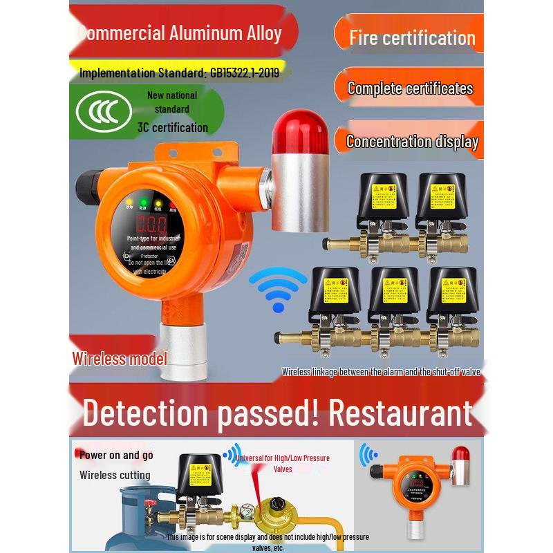 MDNG Baorui Combustible Gas Alarm with Auto Shut-off CN plug (adapter included)