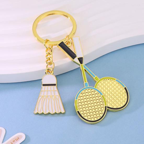 Keychain Pendant Lightweight Metal Sports Keychain Badminton Table Tennis Squash Racket Charm Key Holder