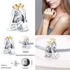Crown Gold 100% 925 Silver 26 Letters Beads Fit 925 Original Bracelet DIY Jewelry Making Women Gift