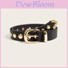 Punk Style Rivet Metal Belt With Round Circle Design For Casual Wear