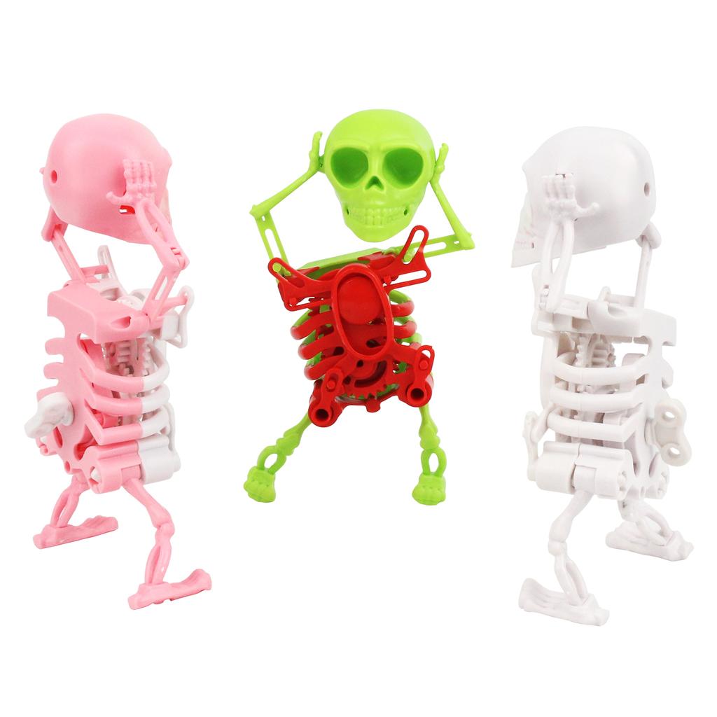 New Unique Skeleton Dancing Swinging Clockwork Fun Toy Funny Dance Trick