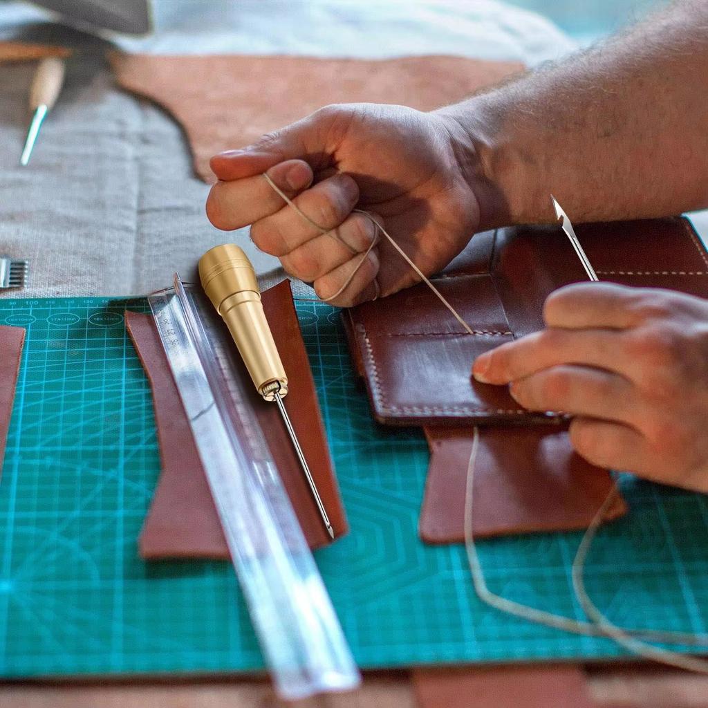 Canvas Leather Sewing Kit: 6 Steel Needles & Nylon Thread for Shoe Repair