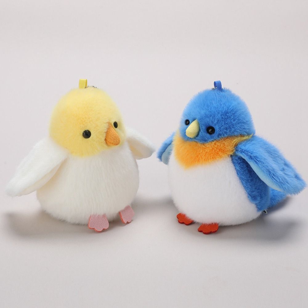 Collection Cartoon Birds Plush Toys Fluffy Animal Birds Bag Pendant  Backpack Decoration