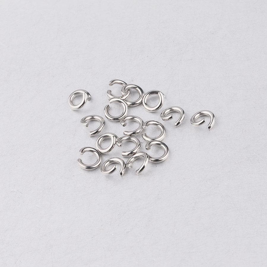 Inele de legătură din oțel inoxidabil placate cu aur de 5 mm, bucle simple pentru bijuterii DIY, 100 buc