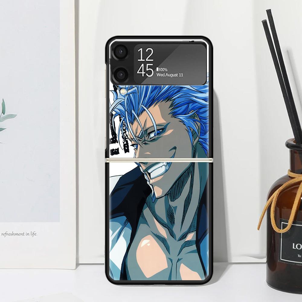 Grimmjow 6 Bleach Phone Case Cover for Samsung Galaxy Z Flip 7 6 5 4 3 5G Flip3 Flip4 Flip5 ZFlip6 ZFlip7 Black Fundas Galaxy Z