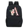 Schulranzen Trend Grafik Blume Alphabet Harajuku Mode Trend Outdoor Reise Rucksack Reißverschluss Laptop Rucksack