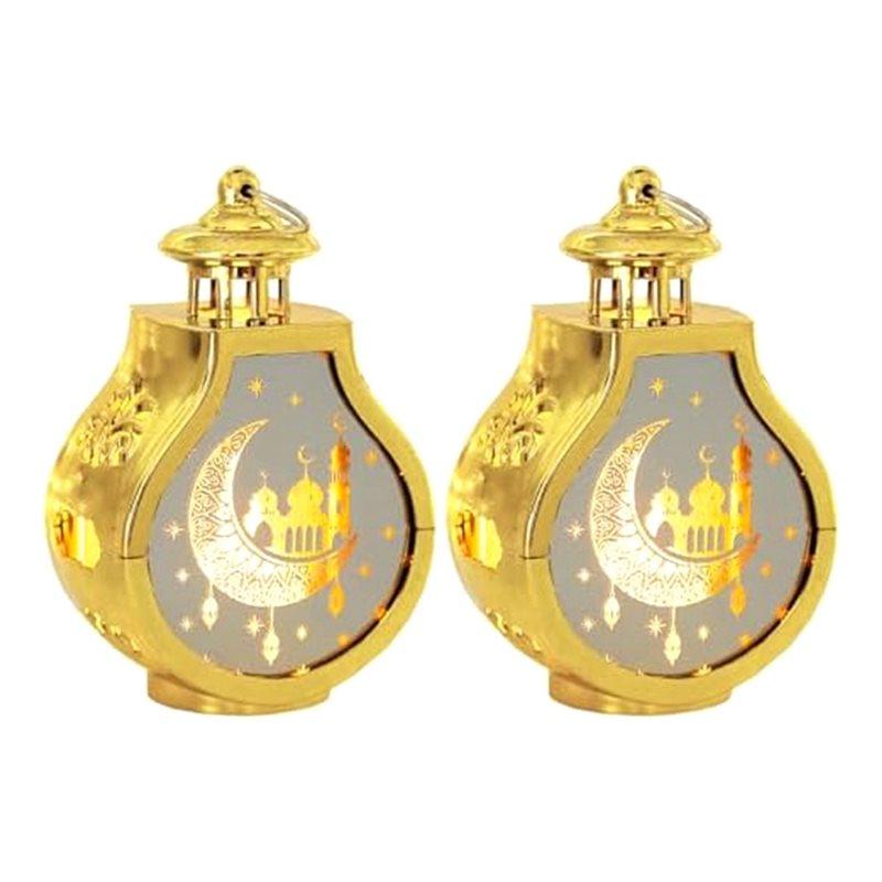 Premium-4 Pcs Ramadan Lantern Vintage Candle Lantern Decorative Hanging Lantern Eid Mubarak Lantern Gold Lantern Home Decor