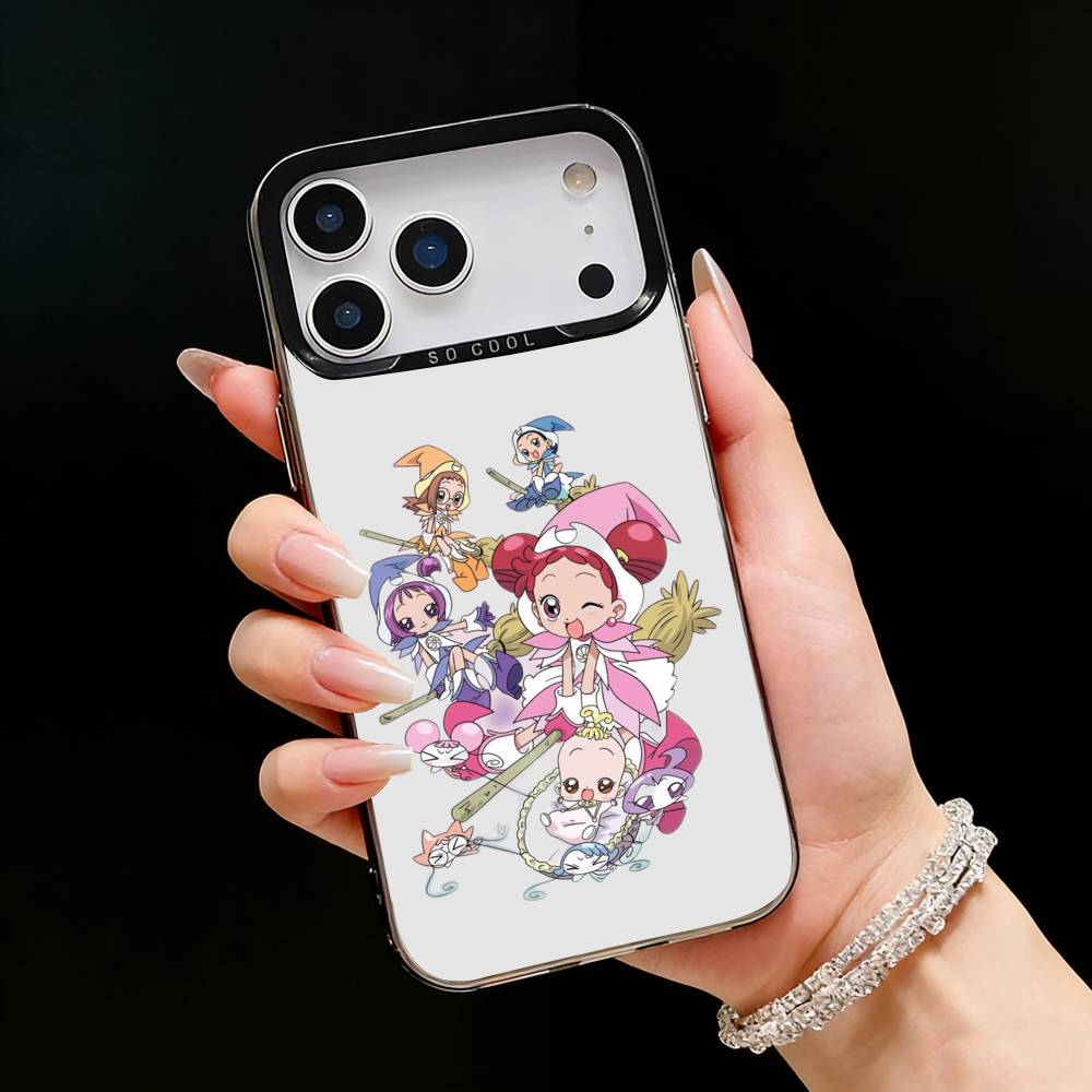 Cute O-Ojamajos D-Doremis Phone Case For iPhone17, 16,15,14,13,12 Pro Max Black Candy Matte Shockproof Cover