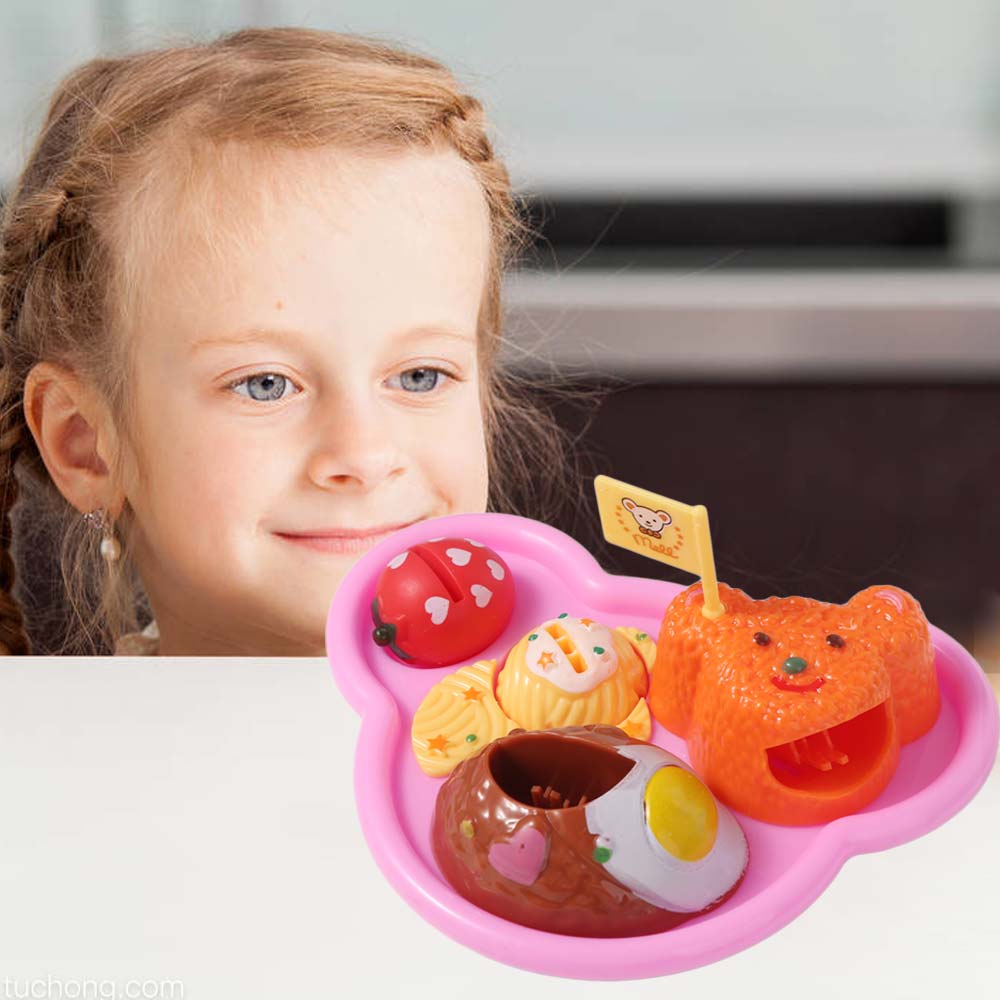 Fun Bear Box Play House Toys Role Play Pudding Feeding Set Food Feeding Toys  Desktop Ornament