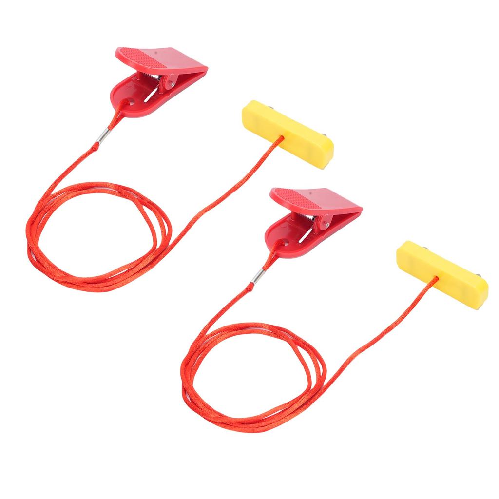 2 Pcs Treadmill Emergency Stop Switch 53x16mm Rectangular Dual Insert Treadmill Safety Key with Clamp