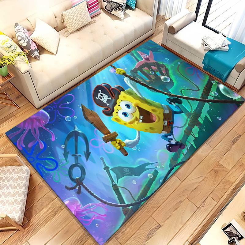 Funny S-SpongeBob Patrick Star Cartoon Living Room Non-Slip Area Rug Soft Carpet for Bedroom Playroom Sofa,Home Decor Doormat