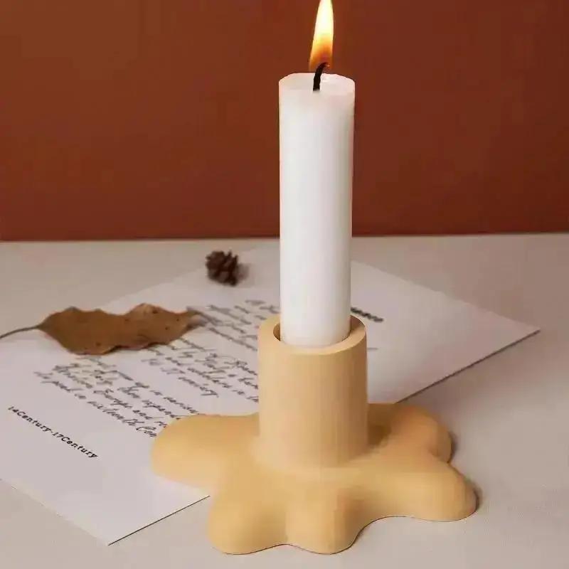 Long Candlestick Silicone Mold Aromatherapy Candlestick Plaster Mold Dripping Candlestick Epoxy Resin DIY Mold