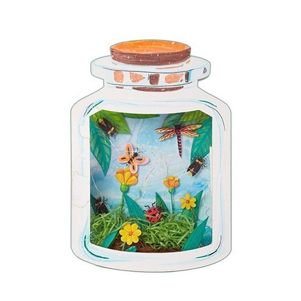 

Toys Handmade Materials The World In The Bottle with LED Light Handmade Craft Toys Fish Insects B