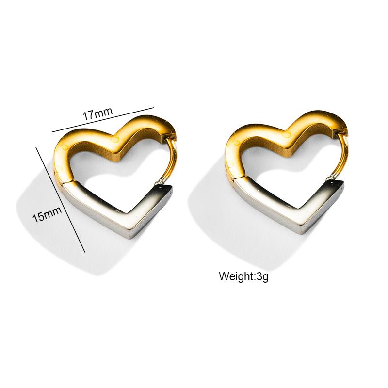 New Glossy Stainelss Steel Gold Silver Color Geometric Hoop Earrings Woman Man Heart Star Oval Round Punk Hip-hop Huggie Jewelry