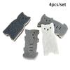 4Pcs Cat Sponge Scouring Strong Water Absorption Dishwashing Sponge Rust Cleaning Tool Washing Dishes Kitchen Gadgets