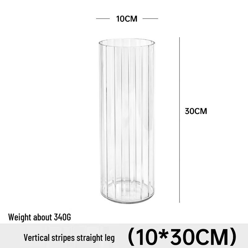Vertical Stripe Acrylic Flower Vase 10x30cm