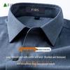 Camicia da uomo a maniche lunghe, casual da lavoro, in misto lana