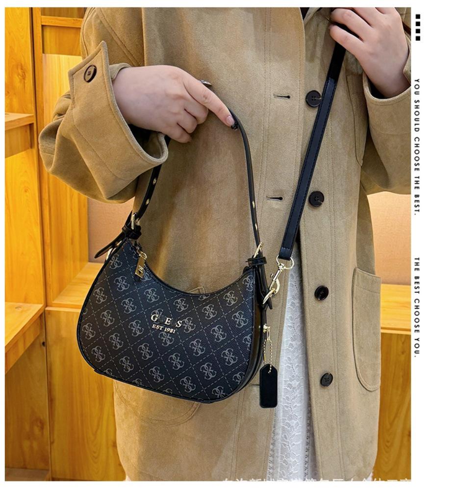 Bolsa Transversal Retrô Europeia Feminina - Alta Qualidade, Versátil, Estilo Ombro Único com Design de Letras