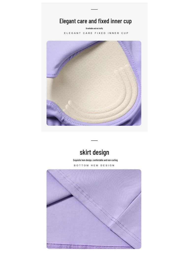 Women's White Camisole with Built-in Bra - Summer Slim Fit Versatile Base Layer