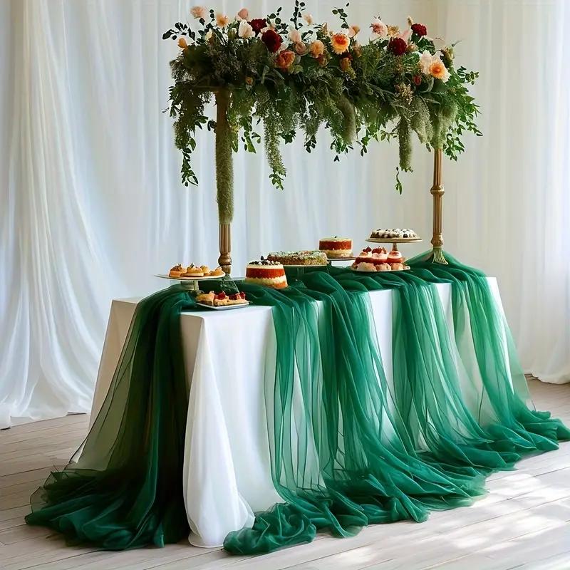 Tessuto Tulle Decorazioni Fai da Te Accessori Matrimonio Festa Evento di Natale Tessuto a Rete Trasparente Materiale Elegante Runner da Tavola Fiocchi per Sedie Sfondo
