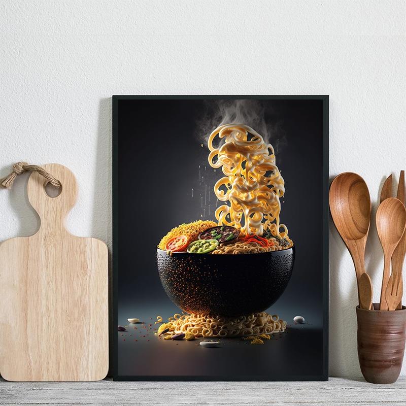 Japanese Food Ramen Noodles Posters and Prints Canvas Printing Modern Wall Art Picture for Cuisine Room Restaurant Decoration