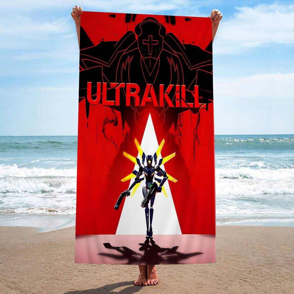 Anime Game U_ULTRAKILLs Microfiber Printed Beach Towel Mountain Climbing Yoga Beach Swimming Running Absorbent Soft Towel
