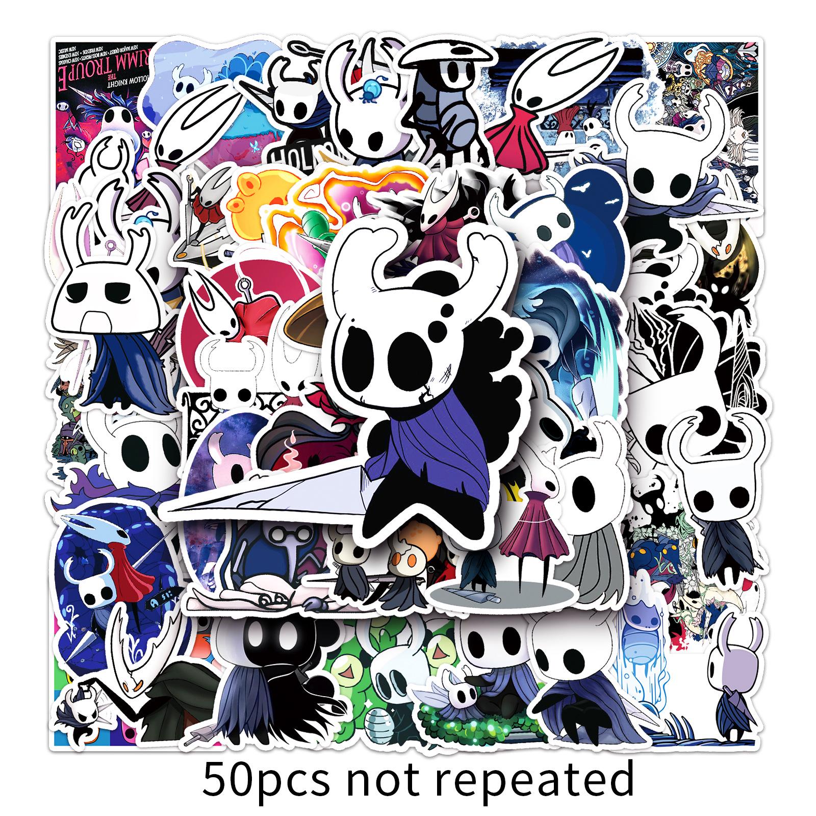 50 Hollow Knight Graffiti Stickers for DIY Phone Cases & Luggage - Waterproof Cartoon Game Animation Design.