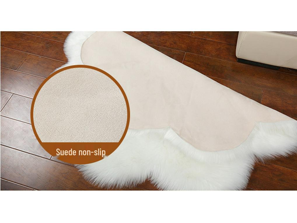 Dlouhosrstý plyšový koberec se švestkovými květy pro obývací pokoj, konferenční stolek nebo pohovku.