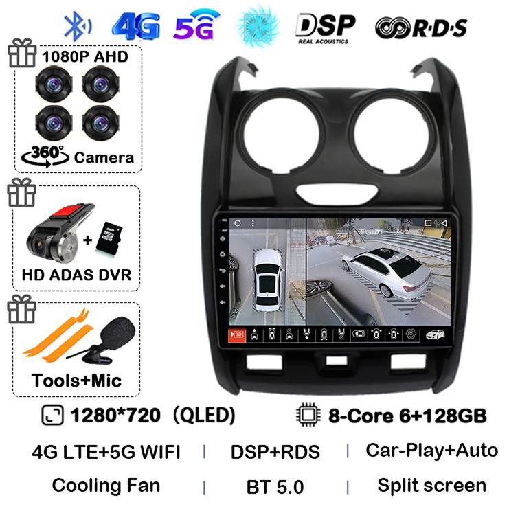 Android 14 Carplay Auto WIFI+4G for Renault Duster 2015 2016 2017 2018 2019 2020 Car Radio GPS Stereo Multimedia Player 2din Dsp