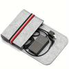 Felt Digital Storage Pouch, 1pc Durable Thickened Electronics Organizer, Shockproof Protective Case for Power Adapter, with Classic Stripe Design