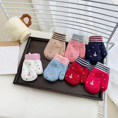 Kids Winter Gloves Cute Cartoon Plush Warm Gloves Fleece-Lined Thickened Windproof Gloves for Boys Girls Outdoor Playing