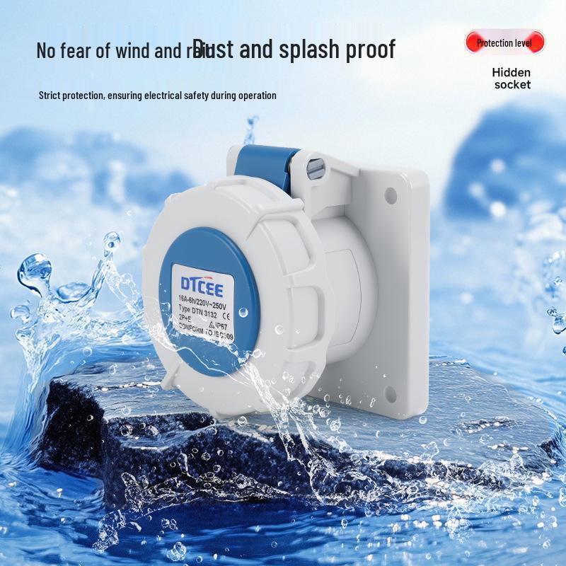 IP67 Waterproof Aviation Connector, 3-4-5 Core, 16/32A, Three-Phase Four-Wire, Non-Explosion-Proof